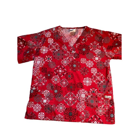 Women's Put some Sprinkles on it Red Scrub Top  Size M - Picture 4 of 10